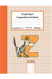 Graph Composition Notebook 4 Squares per inch 4x4 Quad Ruled 4 to 1 / 8.5 x 11 100 Sheets