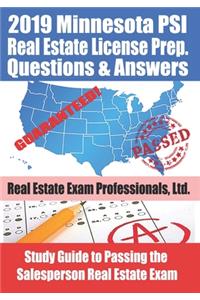 2019 Minnesota PSI Real Estate License Prep Questions and Answers