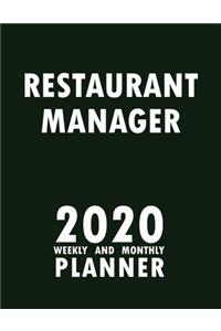 Restaurant Manager 2020 Weekly and Monthly Planner