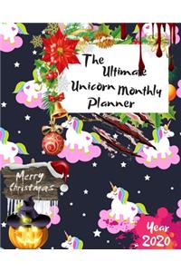 The Ultimate Merry Christmas Unicorn Monthly Planner Year 2020