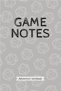 Game Notes - Adventure Notebook