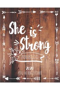 2020 Planner She Is Strong Proverbs 31