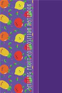 Smiling Fruit Composition Notebook: Cool Purple Fruits Pattern 6 X 9 College Ruled Paper Notebook, Appreciation, Quote Journal or Diary Unique Inspirational Gift for Friend or Teacher, Beginning or End of School Year, Retirement, Birthday or Gratit