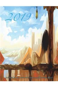 2019- Girl With the View 2018-2019 Large Monthly Academic Planner