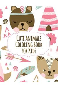 Cute Animals Coloring Book for Kids