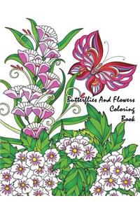 Butterflies And Flowers Coloring Book