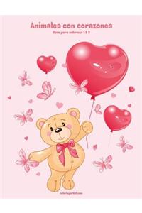 Animales con corazones libro para colorear 1 & 2