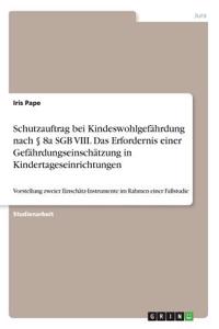Schutzauftrag bei Kindeswohlgefährdung nach § 8a SGB VIII. Das Erfordernis einer Gefährdungseinschätzung in Kindertageseinrichtungen