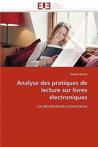 Analyse des pratiques de lecture sur livres électroniques