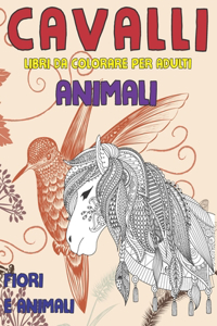 Libri da colorare per adulti - Fiori e animali - Animali - Cavalli