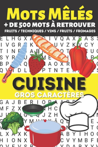 Mots mêlés cuisine - Gros caractères