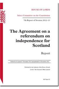 The agreement on a referendum on independence for Scotland