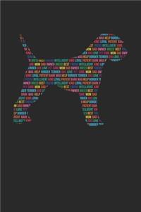 Border Terrier Journal - Border Terrier Notebook 'Word Cloud' - Gift for Border Terrier Lovers