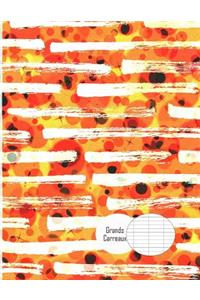 Shades of Orange Black Bokeh Grands Carreaux French Ruled Paper
