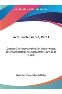 ACTA Tirolensia V3, Part 1