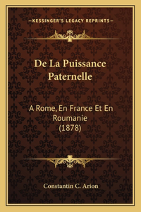 De La Puissance Paternelle