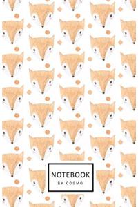 Notebook: Dot-Grid Journal, 122 Pages 5.5x8.5 Lovely Fox Face