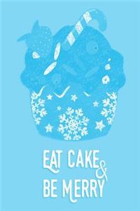 Christmas Journal - Eat Cake & Be Merry (Light Blue-White)