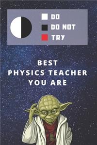 Medium College-Ruled Notebook, 120-page, Lined - Best Gift For Physics Teacher - Funny Yoda Quote For Physical Science Educator