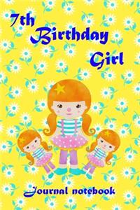 7th Birthday girl journal notebook