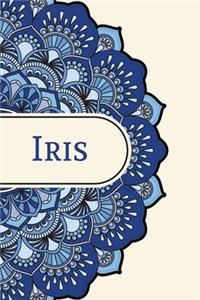 Mandala Notebook with Personalized Monogram Iris