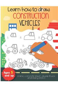 Learn how to draw construction vehicles crane, concrete mixer, dump truck, and many more! Ages 5 and up