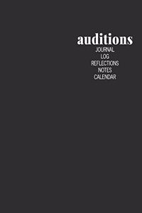 Auditions Journal Log Reflections Notes Calendar