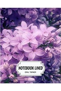 Notebook Lined Purple Flower: Notebook Journal Diary