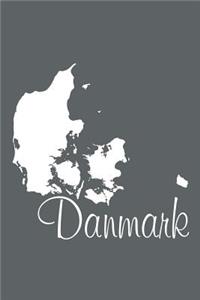 Danmark - Slate Grey Lined Notebook with Margins (Denmark)