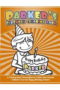 Parker's Birthday Coloring Book Kids Personalized Books