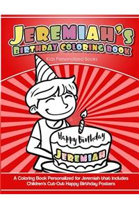 Jeremiah's Birthday Coloring Book Kids Personalized Books