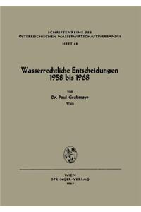 Wasserrechtliche Entscheidungen 1958 Bis 1968