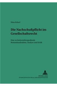 Die Nachschußpflicht Im Gesellschaftsrecht