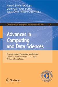 Advances in Computing and Data Sciences