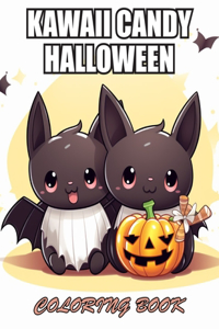 Kawaii Candy Halloween Coloring Book