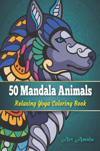 50 Mandala animals coloring book