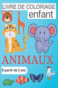 livre de coloriage enfant ANIMAUX À partir de 2 ans