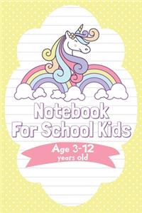 Notebook For School Kids age 3-12 years old