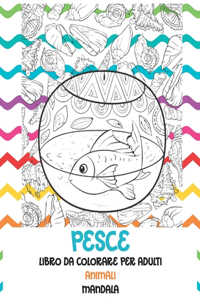 Libro da colorare per adulti - Mandala - Animali - Pesce