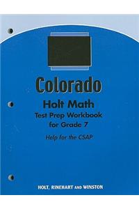 Holt Math Colorado Test Prep Workbook for Grade 7