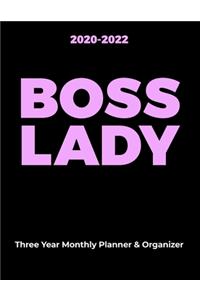 BOSS LADY 2020-2022 Three Year Monthly Planner & Organizer