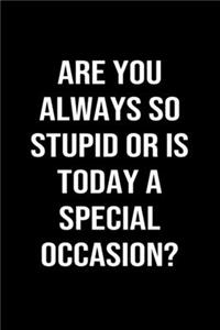 Are You Always So Stupid Or Is Today A Special Occasion
