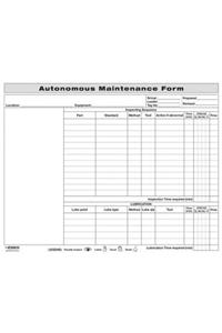 Autonomous Maintenance Form