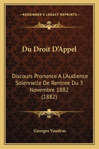 Du Droit D'Appel