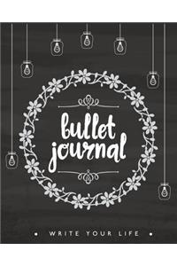 Bullet Journal Dot Grid for 90 Days, Numbered Pages Quarterly Journal Diary, Flower Chalkboard Art Design for Women