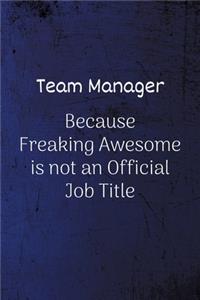 Team Manager Because Freaking Awesome is not an Official Job Title