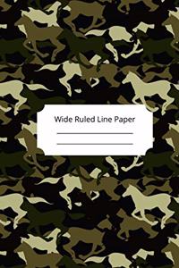 Camouflage Art Theme Wide Ruled Line Paper