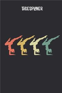 Tagesplaner mit Kopfstand in retro