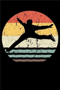 Retro Vintage Sunset Silhouette ice skater journal