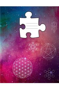 Universe Themed Sacred Geometry College Ruled 8.5 x 11 150 Pages Journal Notebook